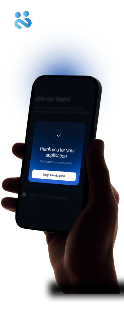 AI powered job application confirmation interface on CNEAR placement platform mobile dashboard